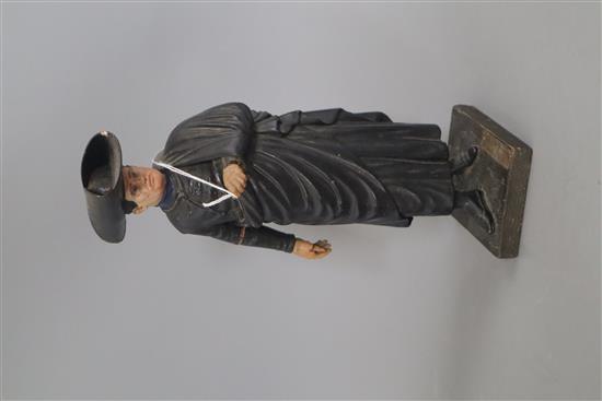 A Spanish terracotta figure on wooden base, José Sebero height 32cm